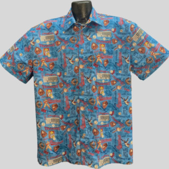 Vintage Baseball  Hawaiian shirt- Made in USA- 100% Cotton